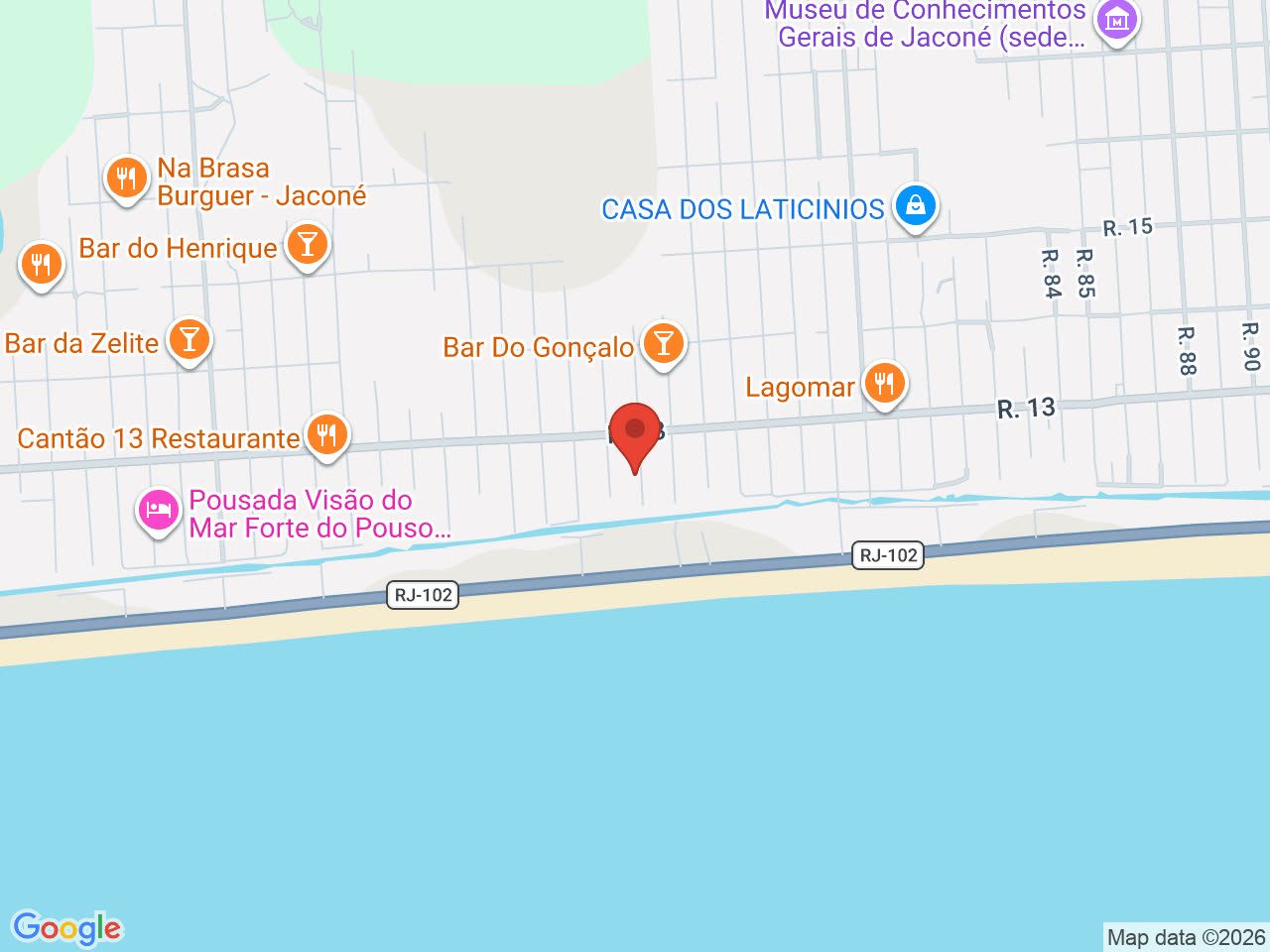 Mapa da localização da TERBLIN na Rua 13, Jaconé - Saquarema/RJ